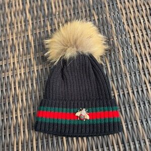 Black Pom-Pom Beanie